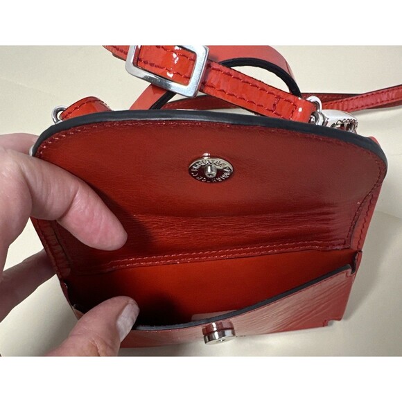 Brighton Mini Handle Bag Removable Crossbody Strap Patent Leather Red Rare - Picture 5 of 13